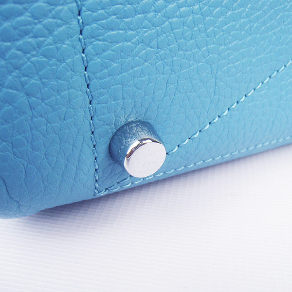 Best Replica Hermes Victoria Cowskin Leather Bag Light Blue H2802 - Click Image to Close